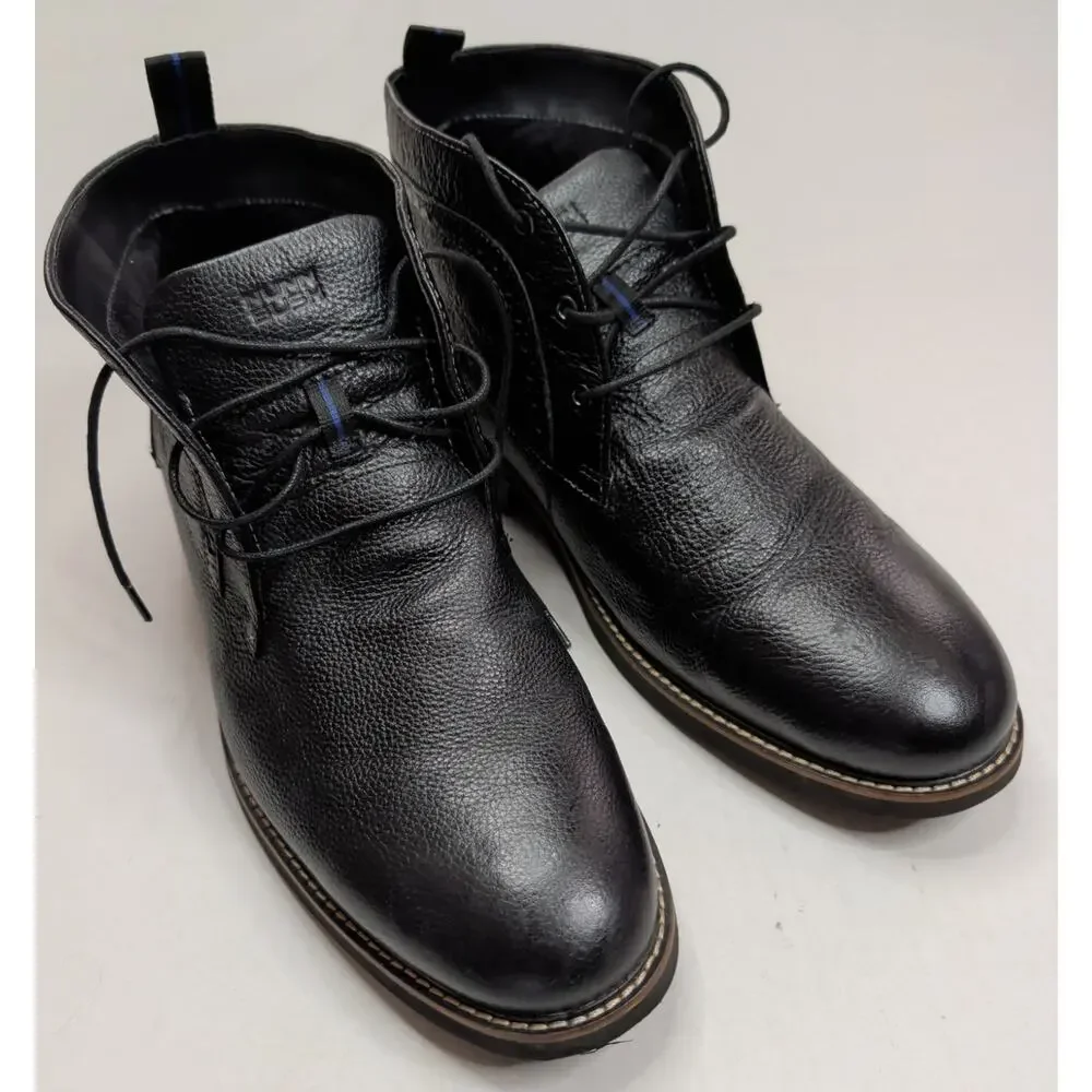 Nunn Bush Mens Ozark Plain Toe Chukka Boots Black tumbled leather 84777 Size 12W
